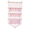 BPTCUE Stuffed Hammock Stuffed Toy Net Macrame Decor Organizer Holder Wall Hanging Storage for Kids Bedroom Living Room, Pink(Pink) view 1