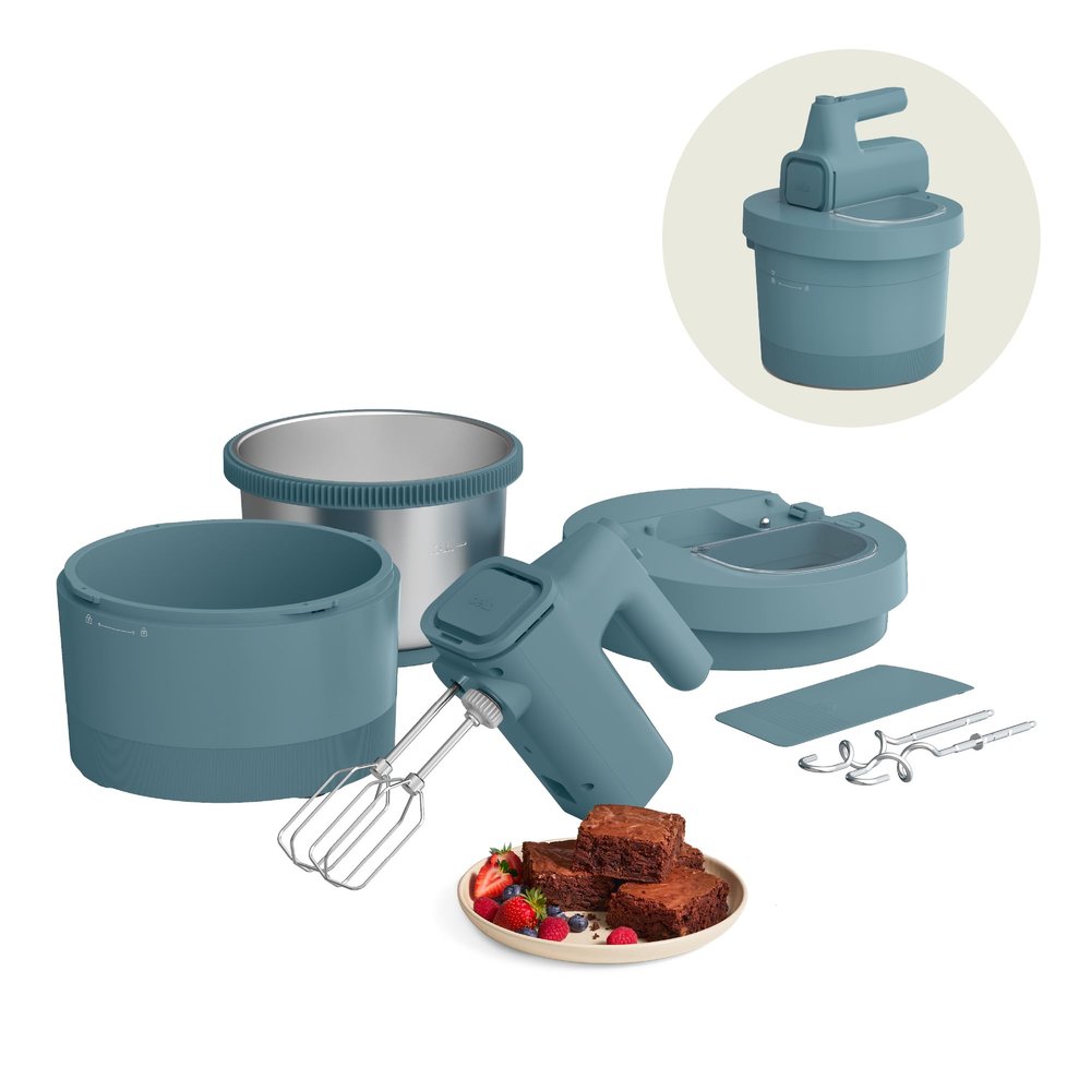 bella 3.5 Qt Hand & Stand Mixer, 2 in 1 Electric Mixer with Bowl, Surf