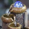 JOYNOW Tabletop Fountain Indoor Tabletop Fountain Waterfall Indoor Desktop Fountain Resin Rock Waterfall with Light Ball for Home Office Decoration Indoor Fountain Tabletop(A) view 4