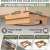 10 inch Paper Plate Dispenser Holder Bamboo Under Cabinet Vertical Rack for Kitchen Countertop Organizer Space Saver Shelf Lid Holder Counter Storage Can Dispenser Pantry Aid Caddy Estante view 2