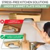 10 inch Paper Plate Dispenser Holder Bamboo Under Cabinet Vertical Rack for Kitchen Countertop Organizer Space Saver Shelf Lid Holder Counter Storage Can Dispenser Pantry Aid Caddy Estante view 3
