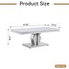 1 Piece Living Room Table,Modern Marble Coffee Table with Stainless Steel Legs and Faux Marble Tabletop,Center Table Tea Table for Home Furniture view 2