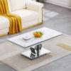 1 Piece Living Room Table,Modern Marble Coffee Table with Stainless Steel Legs and Faux Marble Tabletop,Center Table Tea Table for Home Furniture view 3