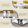 1 Piece Living Room Table,Modern Marble Coffee Table with Stainless Steel Legs and Faux Marble Tabletop,Center Table Tea Table for Home Furniture view 4