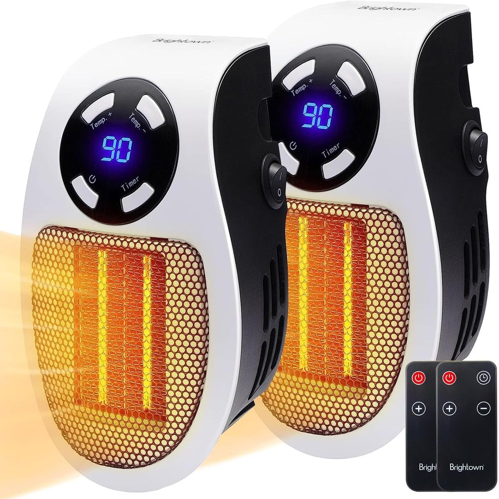 Brightown Wall Plug In Heater 450W, Portable Outlet Heater with Remote