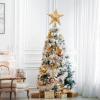 Christmas Star Straw Topper Scandinavian Star Tree Topper, Rustic Straw Pendant | Christmas partyy Star Decor, Easy to Use Farmhouse Star Decoration, Straw Christmas Tree Decor for partyy Supplies view 4