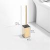 Bathroom Toilet Brush Square Stainless Steel Toilet Brush Holder Set Black Round Brush Head Toilet Brush with Lid Long Handle Toilet Brush for Bathroom Toilet Brush Holder view 2