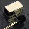 Bathroom Toilet Brush Square Stainless Steel Toilet Brush Holder Set Black Round Brush Head Toilet Brush with Lid Long Handle Toilet Brush for Bathroom Toilet Brush Holder view 4