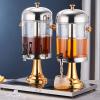 Commercial Drink Dispensers, Set of 2/3 Glass Beverage Dispensers Machine with Faucet, Stainless Steel Juice Dispenser for Parties, Weddings, Lemonade, Breakfast, Hotels (Gold DoubleHead) view 1