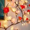 BomKra Rose LED Tree Branch Lights for Wall, Rose Flower Willow Vine Twig Decor Garland with 72 LED Lights and Remote,8 Lighting Modes,Christmas Decorations Indoor for Home Wall Door Window (63inch) view 4