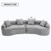 4-Seater Chenille Fabric Sofa with 30D Full Sponge & Spring Cushions, Luxurious Sleeper Sectional Sofa for Living Room, Soft Foam Upholstered Furniture with 4 Pillows, Perfect for Apartments (Grey) view 2