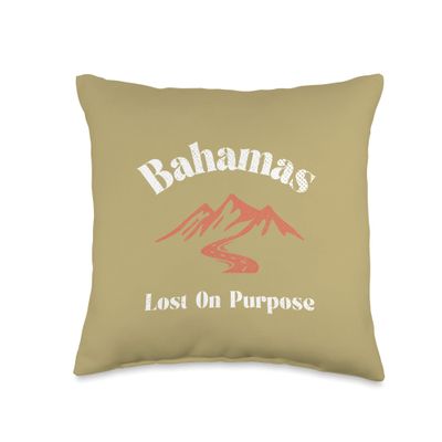 Lost On Purpose Bahamas Travel Vacation Bahamas Throw Pillow