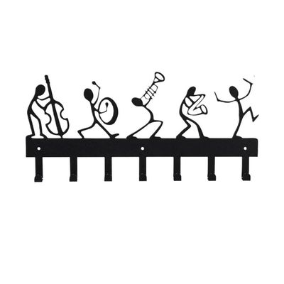 LIAN16PENG Wall Coat Racks 11.81 Inch Key Holder for Wall, Metal Symphony Orchestra Key Holder Hooks Organizer Rack, Hook for Wall, Iron Art, Hanger Coat Racks