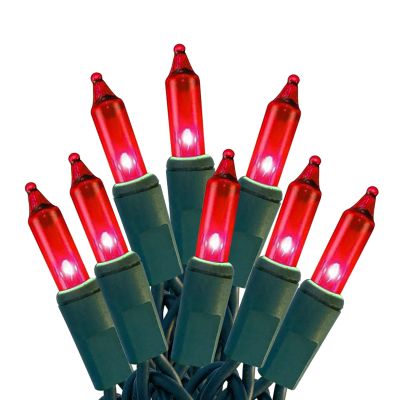 HISHINY Christmas Lights 100 Count Red Christmas Tree String Lights with Green Wire for Outdoor Indoor Christmas Decorations Wedding Decorations Valentines Day Decor,UL Certified (21feet)
