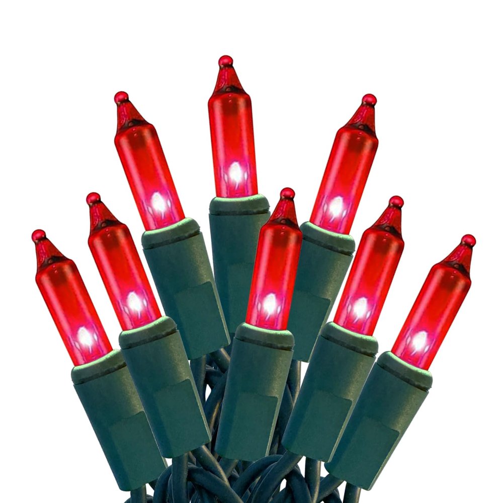 HISHINY Christmas Lights 100 Count Red Christmas Tree String Lights with Green Wire for Outdoor Indoor Christmas Decorations Wedding Decorations Valentines Day Decor,UL Certified (21feet)