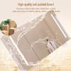 Oak bathroom medicine cabinets with HD mirror,bathroom vanity mirror with led lights and storage,smart mirror medicine with anti fog,Wall Mount Mirror Cabinet with Touch Switch,Paper Hole(Brown,100*13 view 2