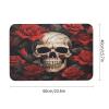BFGWK Stone Bath Mat Diatomaceous Earth Bath Mat Quick-Dry Absorb Water Skull Rose-Red Printing Bathroom Mats for Bathroom Guest Room view 2