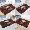 BFGWK Stone Bath Mat Diatomaceous Earth Bath Mat Quick-Dry Absorb Water Skull Rose-Red Printing Bathroom Mats for Bathroom Guest Room view 3