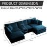 111.5" Modular Sectional Sofa,U Shaped Sectional Couches for Living Room,3-Seater Chenille Upholstered Cloud Couches with Movable Ottoman and Deep Seats (Blue, 111.5 Inch- U) view 2