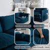 111.5" Modular Sectional Sofa,U Shaped Sectional Couches for Living Room,3-Seater Chenille Upholstered Cloud Couches with Movable Ottoman and Deep Seats (Blue, 111.5 Inch- U) view 3