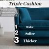 111.5" Modular Sectional Sofa,U Shaped Sectional Couches for Living Room,3-Seater Chenille Upholstered Cloud Couches with Movable Ottoman and Deep Seats (Blue, 111.5 Inch- U) view 4