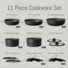 11Pcs Pots And Pans Set Non Stick, Cookware Sets with Detachable Handle, Nonstick RV Kitchen Cooking Set Removable Handles, Oven Safe, Induction Fast Stackable view 3