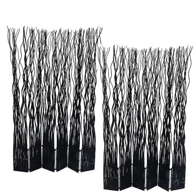 1 2 3 Packs Freestanding Room Separators Divider Wall for Apartment, Black Partition Screen Decorative Panel for Home Office Studio Hotel Dining Room, Bamboo Japanese Style(2pc,Tall 185CM/72.8")