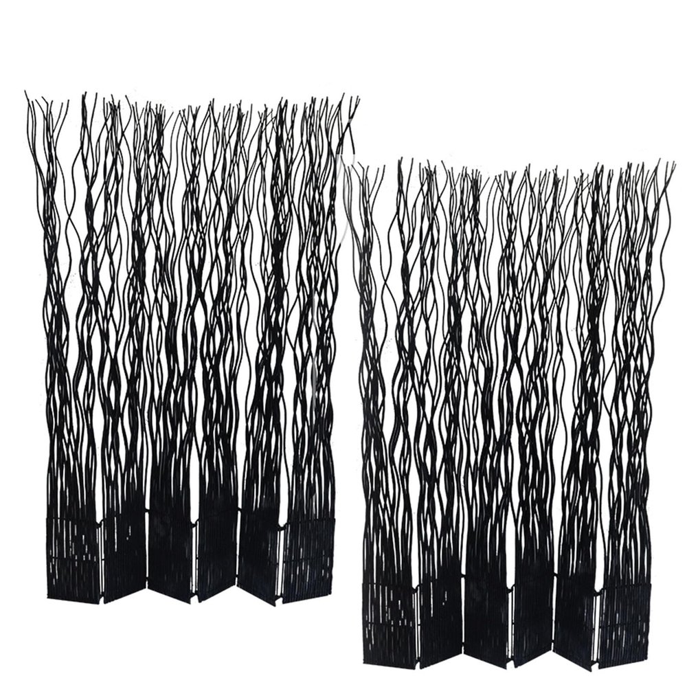 1 2 3 Packs Freestanding Room Separators Divider Wall for Apartment, Black Partition Screen Decorative Panel for Home Office Studio Hotel Dining Room, Bamboo Japanese Style(2pc,Tall 185CM/72.8")