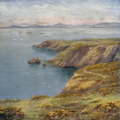 ART.COM Wall Art Print Dublin Bay from Howth Cliffs, 16" x 24"