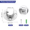 uxcell 4 Pcs 19mm / 3/4" Inch Closet Rod Bracket Stainless Steel U-Shaped Rod Socket Flange Closet Rod Holder for Closet Rod, Silver view 2