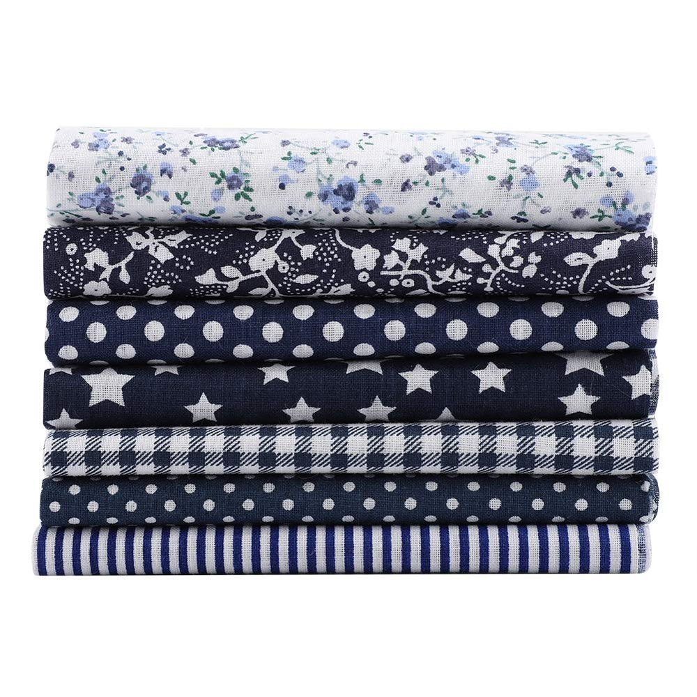 Bedding, Bed Quilt Set 7pcs Twin Size Quilt Set Cotton Fabric Quilt for Quilt Bedding Set Bedspreads (Navy Blue)