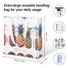 VFMNT Three Pineapple Pattern Canvas Tote Bag Aesthetic Cute Cotton Tote Bag Fashion Tote Shoulder Bag Casual Grocery Shopping Bag for Vacation Work Travel Daily Use Gift view 4