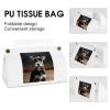 Animal Schnauzer Dog Tissue Box Pu Leather Square Tissue Box Holder Napkins Dispenser Decorative Facial Holder Organizer for Vanity Dresser Night Stand Table Countertop Office Car view 4