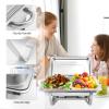 Erweater 8 Qt Stainless Steel Chafing Dishes Buffet Set, Silver Rectangular Catering Chafer Warmer Set for Kitchen Party Banquet Dining (4, Half Size) view 4