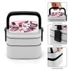 HJKBCV Bento Box Adult Modern Woman Cosmetic Double Layer Stackable Lunch Box Leak-Proof Box with Portable Food Storage Utensil Set Lunch Box for Dining Work Picnic view 4