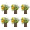 NUPTIO Wood Vases Rustic Centerpiece: 6 Pcs 5.1" Wooden Vase for Home Decor - Brown Small Vase for Wedding Table Living Room Shelf Decor view 1