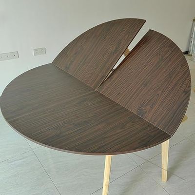 130cm - 200cm Diameter Wood Round Table Top Space Saving,Large Round Foldable Table Top,Catering Banquet Party Table No Legs,Foldable Table Top Extender,Large Round Foldable Table Top Only(D
