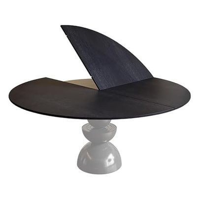 47 Inch Round Dining Tabletop Black Foldable, Space Saving Wood Table Top Only, Large Banquet Table Folding Replacement Desktop No Legs(120cm (47inch))