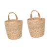 ASAKKURA 2pcs Wall Hanging Storage Basket Woven Seagrass Basket for Home Organization Decorative Sundries Organizer for Wall Desktop and view 1