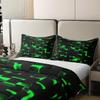 100% Nature Cotton Light Green Black Duvet Cover Queen Size 3 Pcs Strip Lines Geometric Bedding Set Room Decor Gifts Abstract Modern Style Comforter Cover,Comforter Not Included view 3