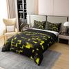 100% Cotton Yellow Light Geometric Bedding Set King Geometric Strip Lines Duvet Cover for Bedroom Decor Abstract Modern Comforter Cover (Not Comforter),3 Pcs view 2