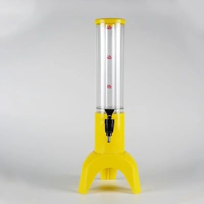 1.5L Luminous Beer Tower Drink Dispenser Beer Barrel Mimosa Tower with Light Wine Cannon Set for Parties Bars Pubs Restaurants(Yellow)