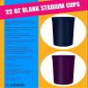 USMG Stadium Cups 22oz Blank (Trans Purple, QTY 100) view 2
