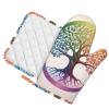 Rainbow Tree of Life Print Oven Mitts Pot Holders,Silicone Kitchen Cooking Silicone Non-Slip Surface for Baking and Cooking 2Pcs view 2