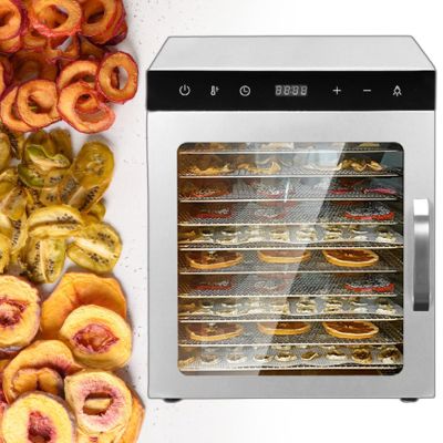 800W Commercial Food Dehydrator, 8/10 Trays Stainless Steel Trays, Veggies Dehydrator Machine with Digital Temperature and Timer,10Tray-220V