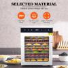 Electric Commercial Food Dryer Machine, 8/10 Tray Stainless Steel Food Dehydrator, Dryer with 30-90C Adjustable Thermostat & 24hour Digital Timer,8Tray-110V view 3