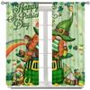 St. Patrick's Day Leprechaun Gnome with Green Hat Blackout Window Treatment for Living Room Bedroom Kitchen St. Patrick's Day Clover Decor Window Drapes 42" W X 63" L view 3
