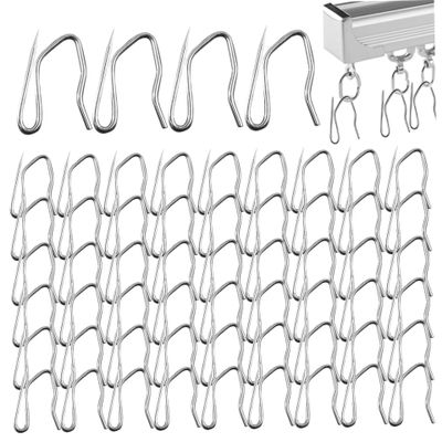 58Pcs Curtain Hooks, Rustproof Sturdy S-Shaped Metal Curtain Hooks for Drapes, Heavy-Duty Drapery Hooks for Window Curtain, Door Curtain and Shower Curtain Curtain Hooks for Drapes