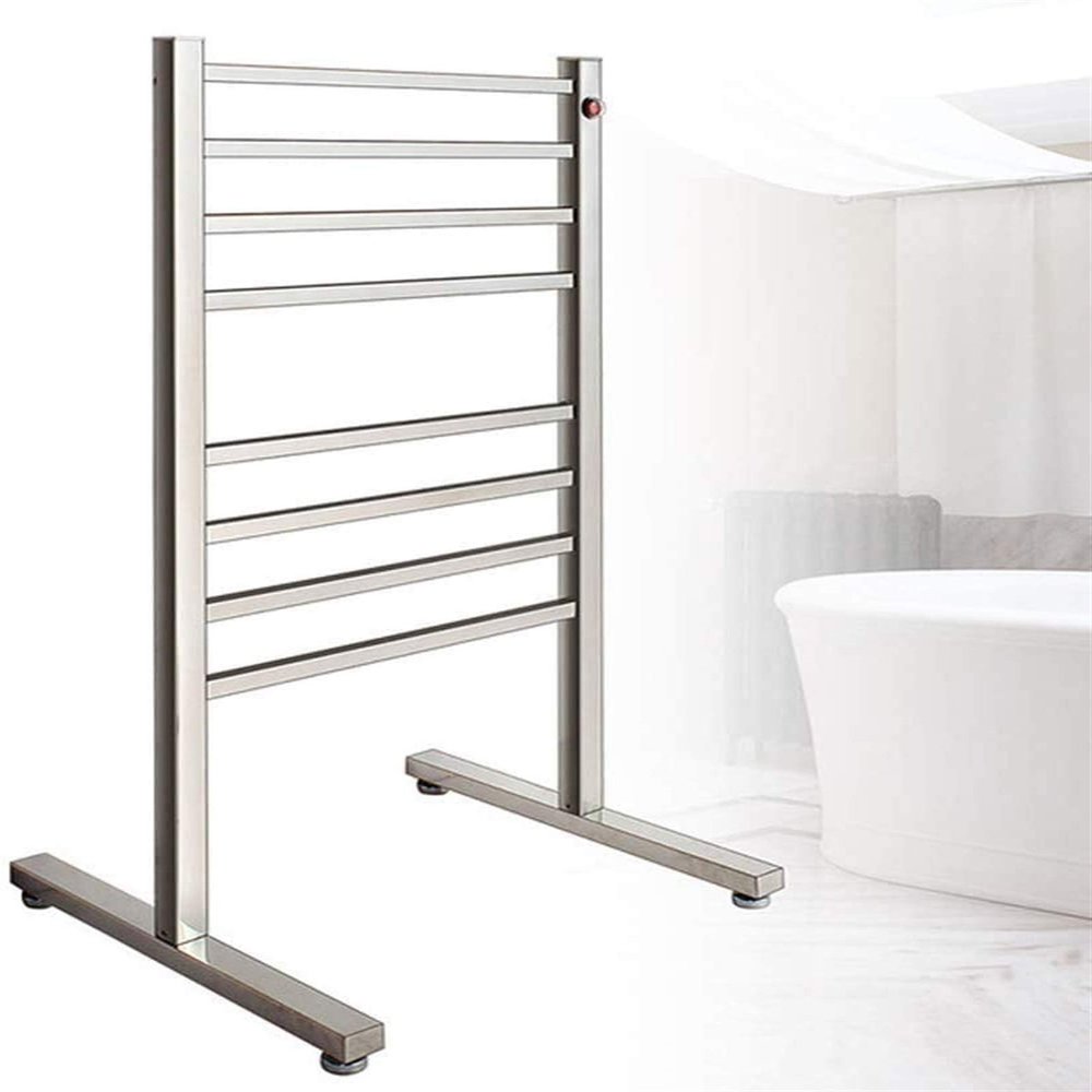 3FLQOOPP Heated Towel s 8-Bar Freestanding Towel Warmer, Electric Heated Towel Rack and Airer Home Bathroom 96W Electric Towel Warmer, Hot Towel Rack