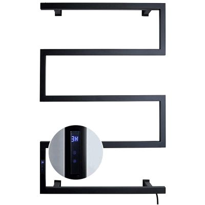 3FLQOOPP Electric Heated Towel Rack 90W Wall Mounted Electric Towel Warmer, 304 Stainless Hot Towel Warmer for Bathroom Heated Drying Rack,Plug in (Plug in) (Hardwired)